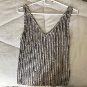 Sequined tank top